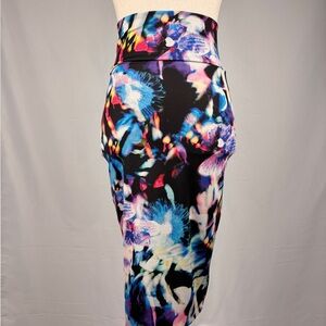 Bebe Neon Abstract Bodycon Pencil Skirt XS